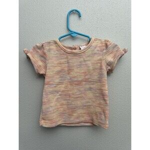 Little Lass Blended Colorful Pink Purple Yellow Striped Shirt Buttons 24M